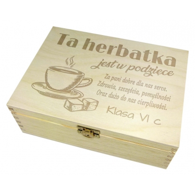 Herbaciarka z grawerem dla nauczyciela Ta herbatka jest w podzięce + podpis